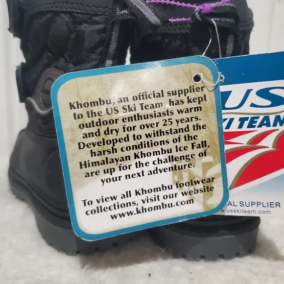 NEW Baby Khombu Snow Boots Size 7M Black and Silver Kids' Snow Boots - Picture 8 of 11